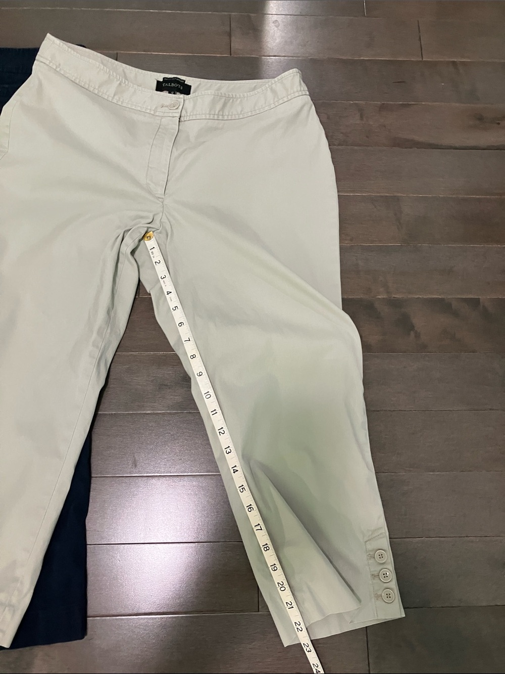 Talbots Bundle- 2 size 12 “The Perfect Skimmer” Capris 1 Navy Blue 1 Tan - Picture 8 of 10